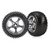 Traxxas 2470R Alias Tyres with Tracer 2.2 Chrome Wheel (assembled, glued) (R) 2pcs