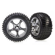 Traxxas 2470R Alias Tyres with Tracer 2.2 Chrome Wheel (assembled, glued) (R) 2pcs