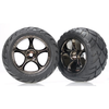 Traxxas 2478A Anaconda Tyres with Tracer 2.2in Black Chrome Wheels (assembled glued) (rear)