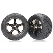 Traxxas 2478A Anaconda Tyres with Tracer 2.2in Black Chrome Wheels (assembled glued) (rear)