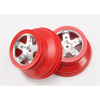 Traxxas 5872A Wheels Satin Chrome Red 2pcs