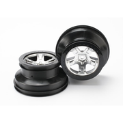 Traxxas 5874 SCT Wheels Satin Chrome 2WD Front 2pcs