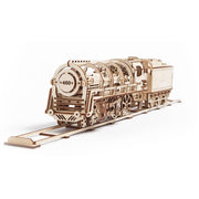 Ugears 70012 Steam Locomotive with Tender and Track Roughly 50cm 443pc